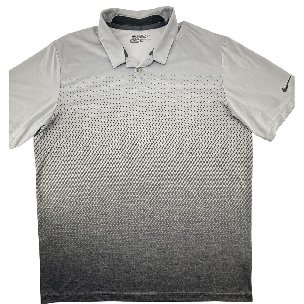 Nike Golf Polo Mens XL Gray Dri-FIT Tour‎ Performance Gradient